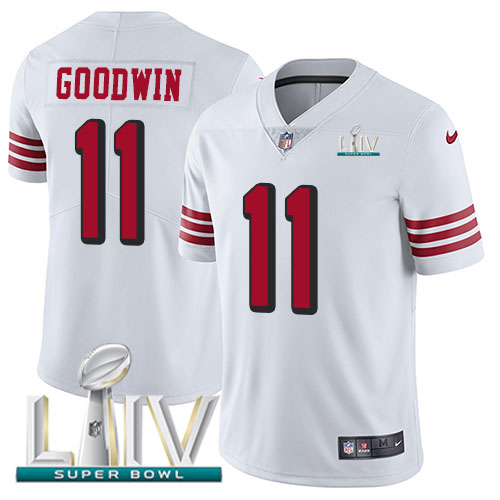 San Francisco 49ers Nike #11 Marquise Goodwin White Super Bowl LIV 2020 Rush Youth Stitched NFL Vapor Untouchable Limited Jersey->youth nfl jersey->Youth Jersey